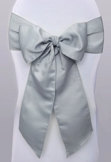 Saténová mašľa strieborná 15cm x 275cm